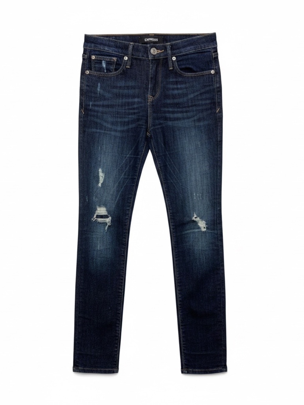 Express Super Skinny Mid-Rise Jeans in Dark Blue Wash Size OP | EUC